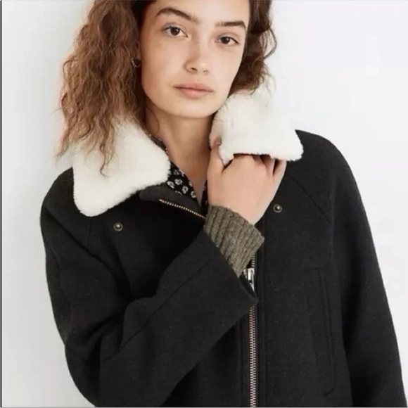 Madewell Eldridge Zip‎ Coat in Insuluxe Fabric Black XXS - Picture 2 of 6